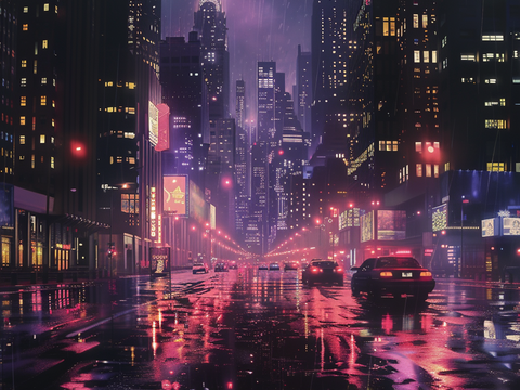  夜晚都市外景 