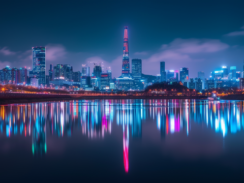  夜晚都市外景 