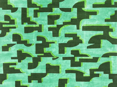  法式轻奢几何绒布地毯 