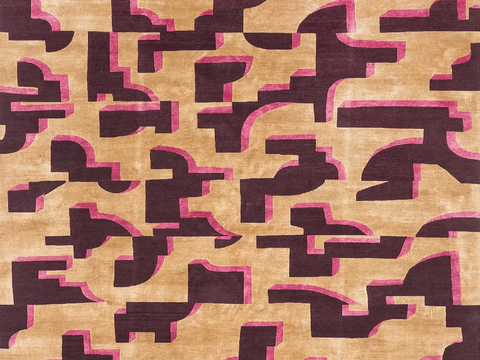  法式轻奢几何绒布地毯 