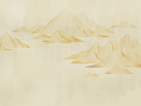  新中式山水壁画 