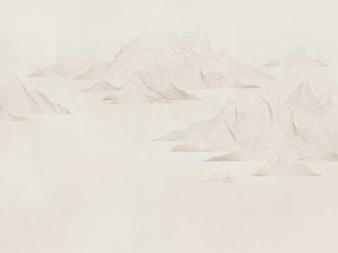  新中式山水壁画 