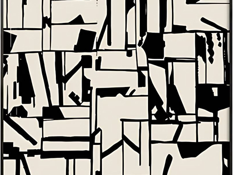  装饰画 现代画 抽象画 黑白画 