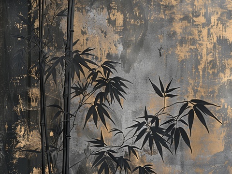  中式竹子竹林壁纸壁画 
