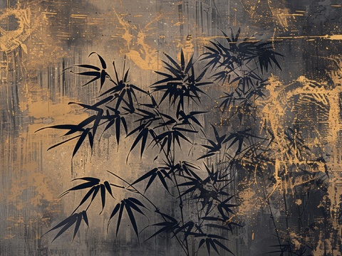  中式竹子竹林壁纸壁画 