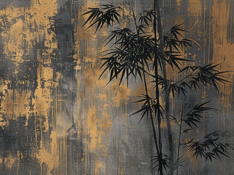  中式竹子竹林壁纸壁画 