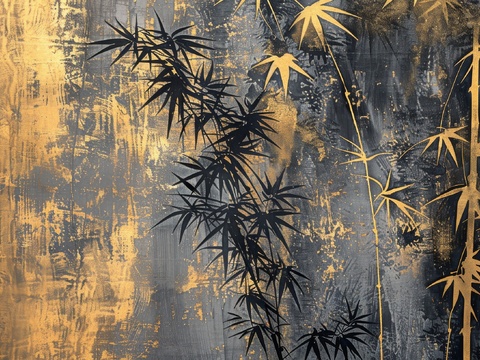  中式竹子竹林壁纸壁画 