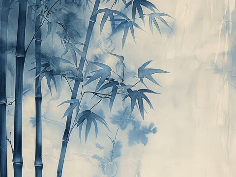  中式竹子竹林壁纸壁画 