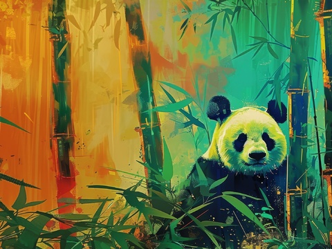 中式竹子竹林壁纸壁画 