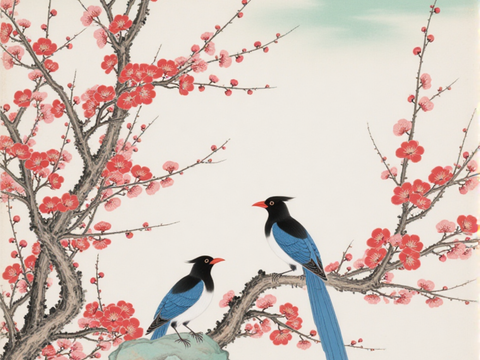  现代中式花鸟挂画 中国画 装饰画 