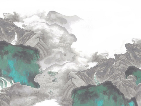  新中式水墨画 