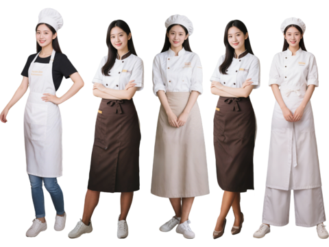  PS免抠现代人物 糕点师 咖啡师 美女厨师 影视剧角色 