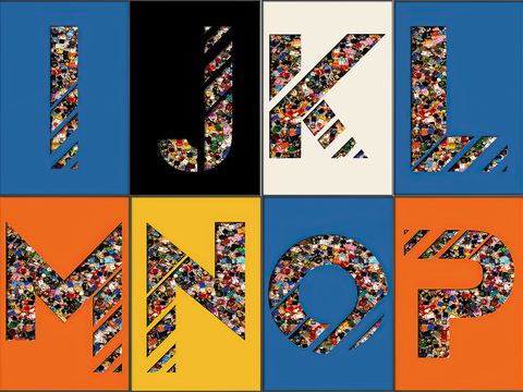  现代字母潮牌积木装饰画 