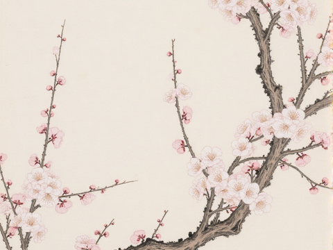  中式工笔画 装饰画 梅花 挂画 