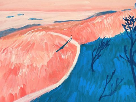  水彩小人大景 艺术挂画 挂画 装饰画 艺术画 