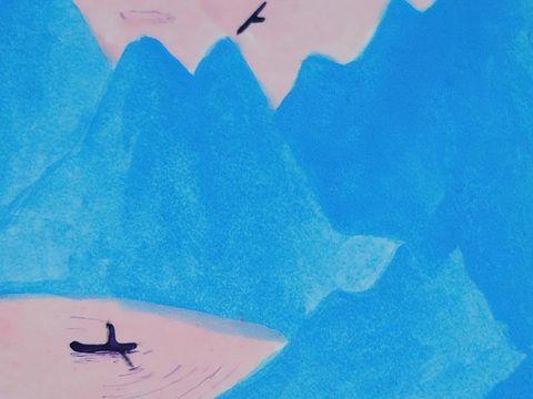  水彩小人大景 艺术挂画 挂画 装饰画 艺术画 