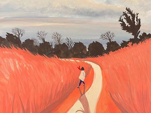  水彩小人大景 艺术挂画 挂画 装饰画 艺术画 