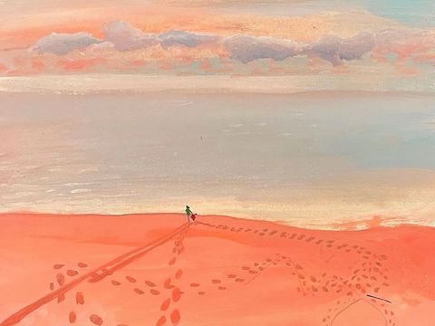  水彩小人大景 艺术挂画 挂画 装饰画 艺术画 