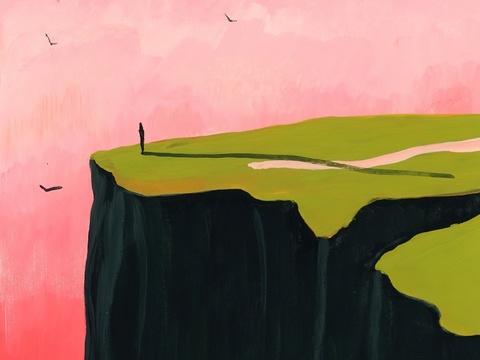  水彩小人大景 艺术挂画 挂画 装饰画 艺术画 