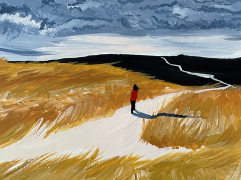  水彩小人大景 艺术挂画 挂画 装饰画 艺术画 