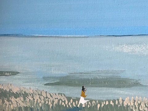  水彩小人大景 艺术挂画 挂画 装饰画 艺术画 