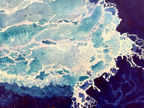  水彩小人大景 艺术挂画 挂画 装饰画 艺术画 