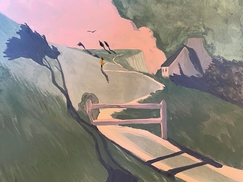  水彩小人大景 艺术挂画 挂画 装饰画 艺术画 