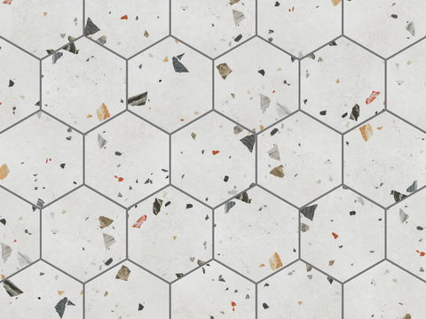  马赛克 地砖 墙砖无缝贴图  六边形 