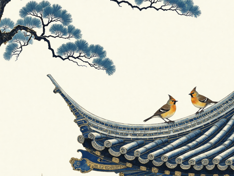  新中式古建装饰挂画 