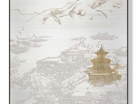  新中式抽象山水装饰画贴图 