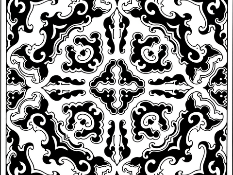  现代黑白图案 地毯 