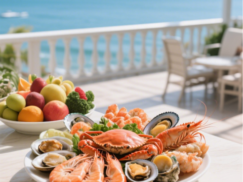  海鲜虾蟹鱼餐饮海报 