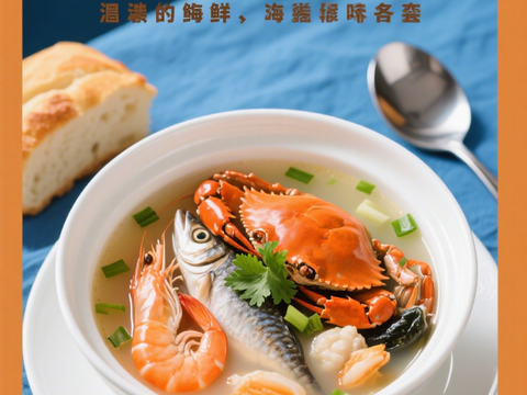  海鲜虾蟹鱼餐饮海报 