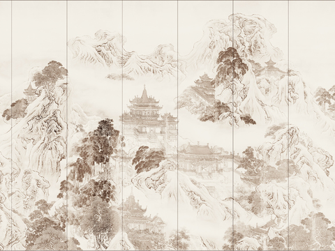  新中式掛畫 國(guó)畫 裝飾畫 