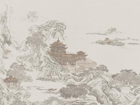  新中式壁画 