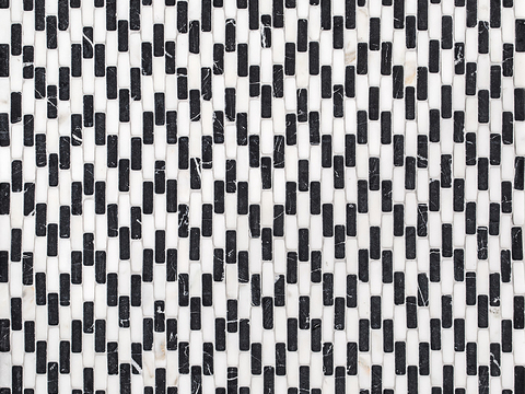  黑白格相间大理石 石材拼花 马赛克瓷砖地砖 