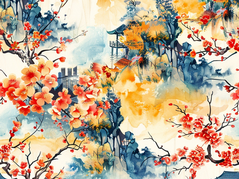  日式壁纸 壁纸 墙画 墙纸 