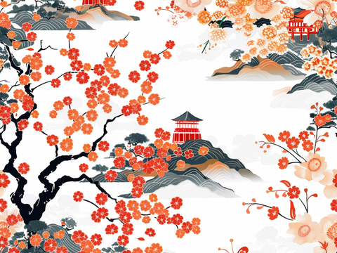  日式壁纸 壁纸 墙画 墙纸 