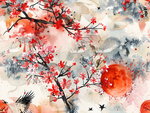  日式壁纸 壁纸 墙画 墙纸 