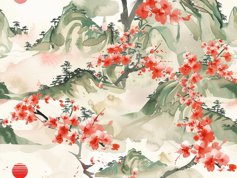  日式壁纸 壁纸 墙画 墙纸 