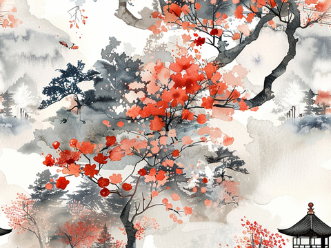  日式壁纸 壁纸 墙画 墙纸 