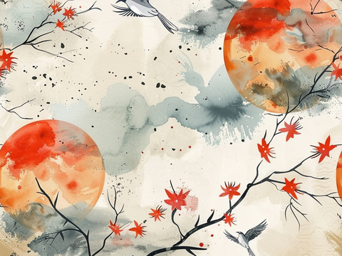  日式壁纸 壁纸 墙画 墙纸 