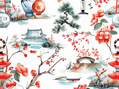  日式壁纸 壁纸 墙画 墙纸 