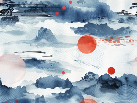  日式壁纸 壁纸 墙画 墙纸 