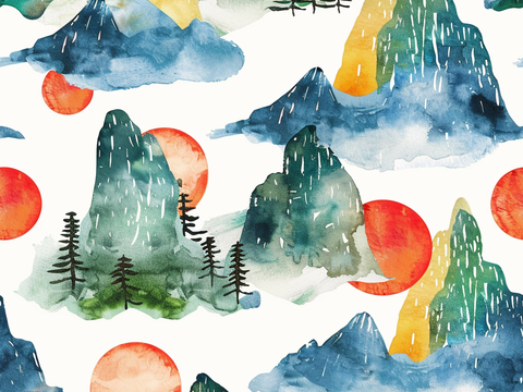  日式壁纸 壁纸 墙画 墙纸 