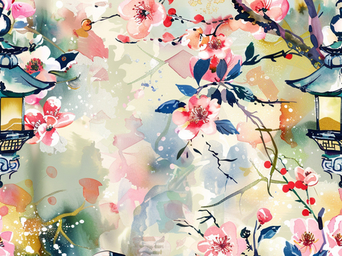  日式壁纸 壁纸 墙画 墙纸 