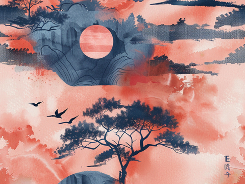  日式壁纸 壁纸 墙画 墙纸 