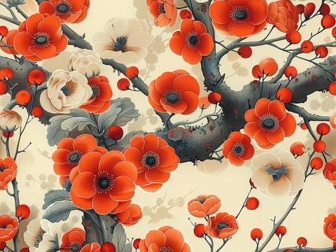  日式壁纸 壁纸 墙画 墙纸 