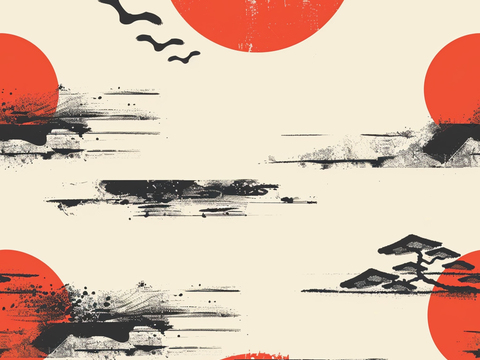  日式壁纸 壁纸 墙画 墙纸 