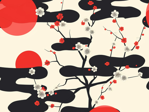  日式壁纸 壁纸 墙画 墙纸 